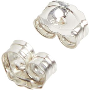 Beadaholique 5005080 Sterling Earring Backs, 4mm, Silver, 12 Piece (Pack of 1)