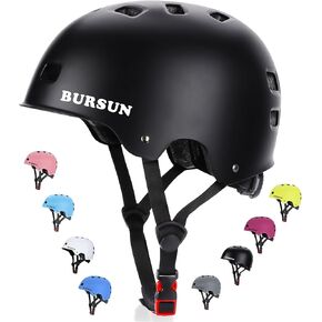Bike Skateboard Helmet for Ages 5-8-14-16 Kids Youth Adults, Adjustable Multi-Sport Helmet for Scooter Bicycle Roller Skate Inline Skating Rollerblading Hoverboard Longboard, 3 Sizes