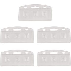 E-outstanding 5PCS Vertical Swipe ID Card Holder Frosted Rigid Plastic Vertical Half Card Badge Holder for Swipe Access