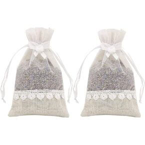 KUPOO 20PS Rose Drawstring Burlap Bags, 4x6 Inch Lace Jute Organza Favor Gift Bags for Wedding Party Favor and DIY Craft (stly A)
