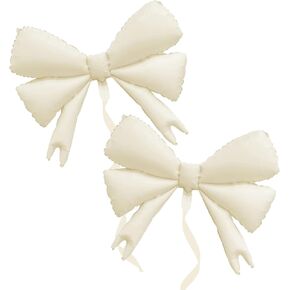 2 Pcs White Bowtie Balloon Jumbo Bow Foil Balloon Bow Theme Party Birthday Party Wedding Baby Shower Mouse Party Decoration Supplies
