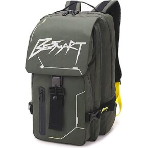 Hiking Outdoor Travel Backpack with Design, Water-Resistant Laptop Daypack Book Bag with Multi-Layer for Men & Woman (Black)