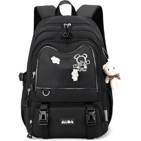 Cute School Laptop Backpack with Large Capacity Multiple Pockets for Girls Travel Friendly with Luggage Strap Accessory Included (Blue)