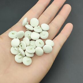 50pcs Ivory Satin Fabric Cloth Covered Buttons with Shank for Bridal Wedding Dress Buttons, DIY Sewing, Scrapbooking Decorations Buttons,1/2 Inch (12.5mm)