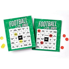 Amscan Fun Ready Set Football Bingo Game (1 Set) - includes Bingo Cards & Marker Chips - Perfect for Sports Events, Themed Parties, Birthdays & More