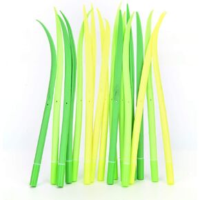 Drhob12pcs/lot Creative Cute Stationery Tiny Green Grass Gel Pen Blade Grass Potting Decoration Zakka Black Refill Gel Pen School Office Supplies