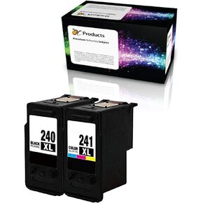 Remanufactured Canon PG-240XL and CL-241XL Ink Cartridge Replacement for Canon MG2120 MX532 MG3220 MG3520 MG3620 MX472 Printers (1 Black 1 Color)