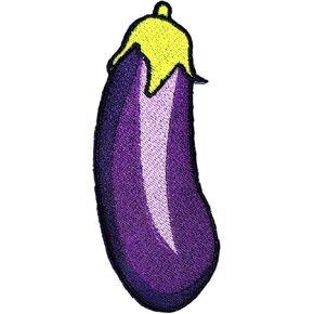 Purple Vegetables Eggplant Cartoon Kids Iron on Patch Applique Embroidered Sew Iron on Patch Pants Jacket Polo T- Shirt Hat Backpacks (02)