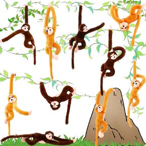 10 Pcs 24 inch Hanging Monkey Stuffed Animal Plush Monkey Soft Monkey Stuffed Animal for Animal Party Favor Decors Zoo Jungle Forest (Color Set 1)