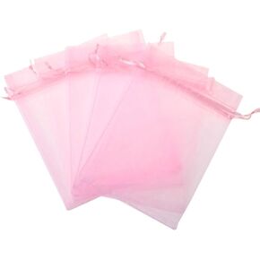 100/200PCS Organza Gift Candy Sheer Bags Mesh Jewelry Pouches Drawstring Bulk for Wedding Party Favors Christmas (4" X 6"(200PCS), White)