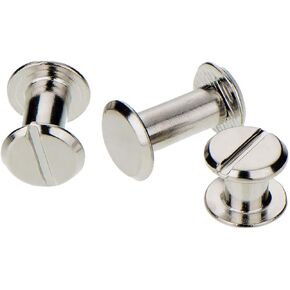 100 Set M4 Chicago Binding Post Screw Assorted Kit Metal Nail Rivet Chicago Button for DIY Leather Decoration Bookbinding(Silvery 1/2 3/8 9/16 Inches)