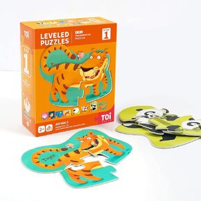 TOI Leveled Puzzles for Kids Aged 2.5 and Up, Toddler Puzzle Preschool Learning Jigsaw Puzzles, Large Pieces Educational Game for Boys Girls, Classic Education Step 2
