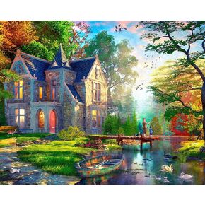 Ceaco - Gothic Fishing Lodge - 1000 Larger Sized Piece Jigsaw Puzzle