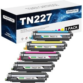 TN227 TN-227BK/C/M/Y TN223 High Yield Toner Cartridge 5 Pack: Compatible Replacement for Brother TN-223BK/C/M/Y TN-227 TN 227 for HL-L3270CDW MFC-L3770CDW HL-L3290CDW MFC-L3750CDW HL-L3210CW