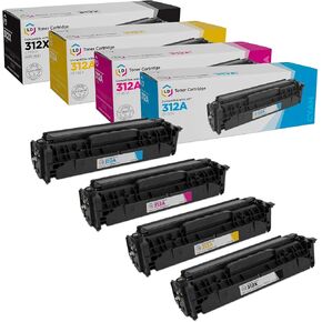 LD Products Remanufactured Toner Cartridge Replacements for HP 312A / HP 312X High Yield (CF380X Black, CF381A Cyan, CF383A Magenta, CF382A Yellow, 4-Pack)