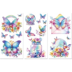 Rub on Transfer Decals for Furniture Crafts Decor Forest Animals 6"x12", 3Pcs Waterproof UV DTF Transfer Sticker for Dresser Lingerie Chests Drawer Glass Porcelain Wood Plastic