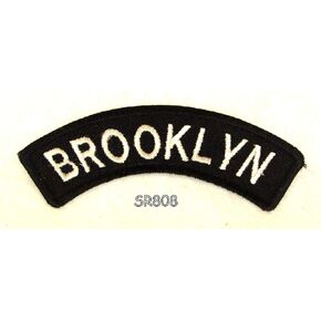 Brooklyn White on Black with Border Iron On Sew On Small Rocker State Patch for Jacket Vest
