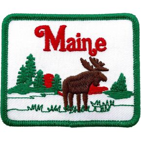 Maine Patch w/Iron-On Adhesive 3" x 2.5" - Arcadia National Park Travel Outdoors Embroidered Souvenir