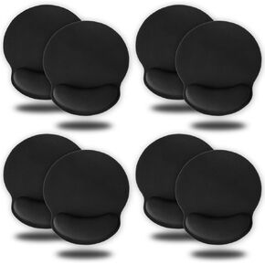 Ergonomic Mouse Pad with Wrist Support 8 Pack Mouse Pad with Wrist Rest Small Gel Padded Mouse Pad for Computer, Gaming (Classic Black)