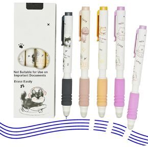 Maydahui 8 Pcs Erasable Pens Cartoon Dog Gel Pens Kawaii Teddy Samoy Shiba Inu Puppy Pen Mistake Free Writing Blue Ink Soft Sponge Grip For Dog Lovers School Office Supplies