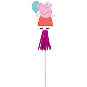 Peppa Pig Confetti Multicolor Party Paper Wands - 10.5" x 5"(Pack of 8) - Ideal for Kids' Birthday Celebrations, Unique & Fun Design