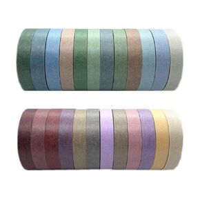 VIVIQUEN 24 Rolls Washi Tape Set Colored Masking Tape Pack Decorative Thin Tapes Children and Gifts Warpping (Nature Morandi Color 7.5mm)