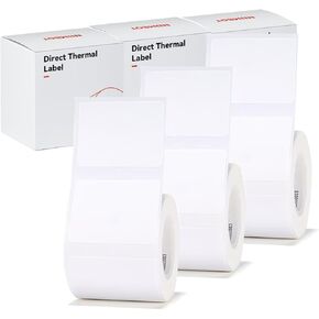 B21 label of 3 Rolls White 40x30mm for NIIMBOT B1 B21 B3S Label Maker, Waterproof,Self-Adhesive Label Paper Office and Home Labeling Tape Replacement.