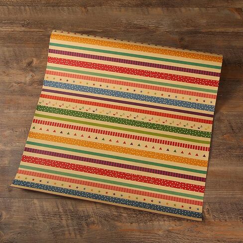 CCXSY Happy Birthday Wrapping Paper,Kraft Paper Music Colour Lines 27x20 Inch Folding Packaging 10 Sheets in Saudi Arabia