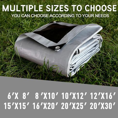 STARPYNG-12 Mil Pink/Silver 6x8 Feet Tarp-Heavy Duty Poly Tarp-Cover,Waterproof, UV Resistant, Weather Resistant, Cover Cars, Boats, Courtyards,Camping in Kuwait