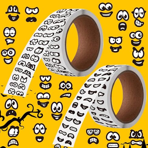 2000 قطعة من ملصقات الهالوين، ملصقات عيون الفم، ملصقات كرتونية، ملصقات فنية للحرف اليدوية، سجل القصاصات بنفسك (أسود) in Kuwait