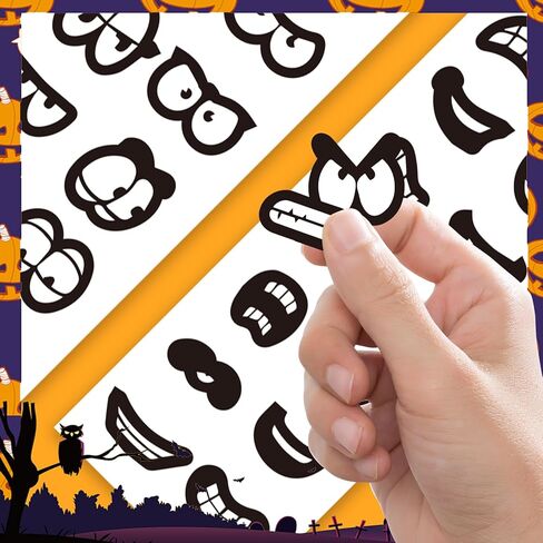 2000 قطعة من ملصقات الهالوين، ملصقات عيون الفم، ملصقات كرتونية، ملصقات فنية للحرف اليدوية، سجل القصاصات بنفسك (أسود) in Kuwait