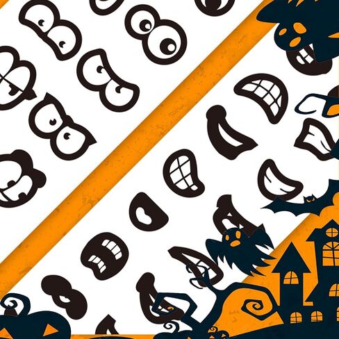 2000 قطعة من ملصقات الهالوين، ملصقات عيون الفم، ملصقات كرتونية، ملصقات فنية للحرف اليدوية، سجل القصاصات بنفسك (أسود) in Kuwait