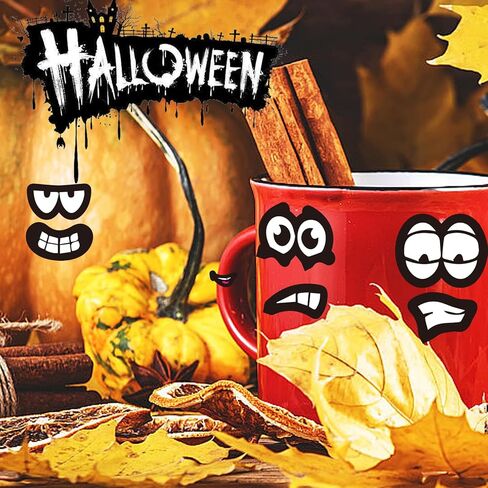 2000 قطعة من ملصقات الهالوين، ملصقات عيون الفم، ملصقات كرتونية، ملصقات فنية للحرف اليدوية، سجل القصاصات بنفسك (أسود) in Kuwait