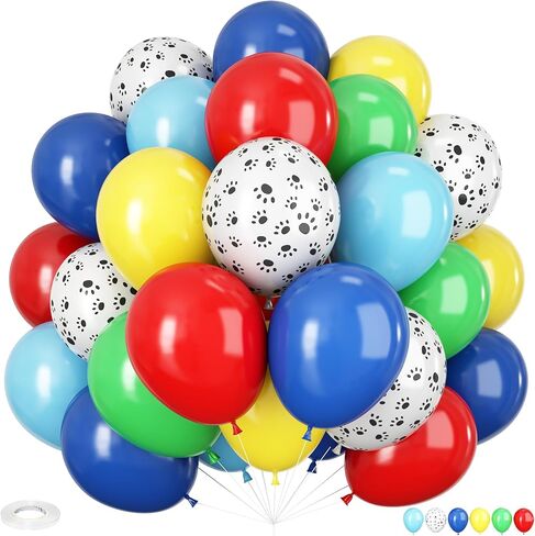 Dog Paw Balloons,12 Inch Pastel Pink Balloons 50Pcs Paw Print Balloons with Blue Pink Purple Orange Gold Balloons for Boys and Girls Birthday Baby Shower Dog Birthday Party Decoration in Saudi Arabia