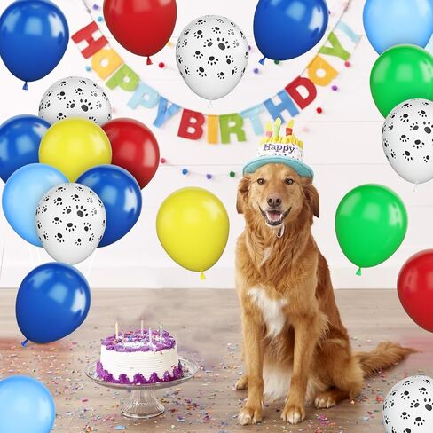 Dog Paw Balloons,12 Inch Pastel Pink Balloons 50Pcs Paw Print Balloons with Blue Pink Purple Orange Gold Balloons for Boys and Girls Birthday Baby Shower Dog Birthday Party Decoration in Saudi Arabia