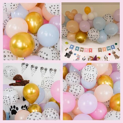 Dog Paw Balloons,12 Inch Pastel Pink Balloons 50Pcs Paw Print Balloons with Blue Pink Purple Orange Gold Balloons for Boys and Girls Birthday Baby Shower Dog Birthday Party Decoration in Saudi Arabia