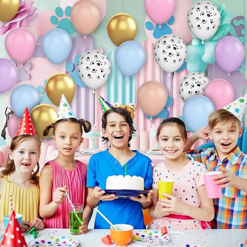 Dog Paw Balloons,12 Inch Pastel Pink Balloons 50Pcs Paw Print Balloons with Blue Pink Purple Orange Gold Balloons for Boys and Girls Birthday Baby Shower Dog Birthday Party Decoration in Saudi Arabia