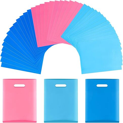 Umikk 100 Pcs Small Plastic Gift Bags, 6"x8" Party Bags for Kids Birthday, Small Plastic Bags with Handles, Party Favor Bags for Easter, Christmas, Valentine's, Craft Show, Wedding, 10 Color in Saudi Arabia