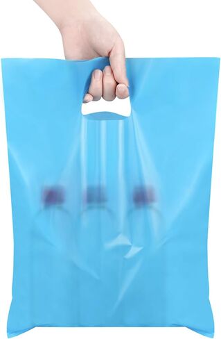 Umikk 100 Pcs Small Plastic Gift Bags, 6"x8" Party Bags for Kids Birthday, Small Plastic Bags with Handles, Party Favor Bags for Easter, Christmas, Valentine's, Craft Show, Wedding, 10 Color in Saudi Arabia