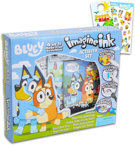 مجموعة أنشطة Bluey Ultimate - حزمة تحتوي على كتب تلوين Bluey Imagine Ink وملصقات وألعاب وألغاز ورسم والمزيد | أنشطة بلوي للبنين والبنات والأطفال in Kuwait