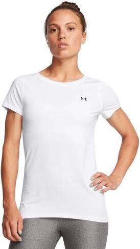 تي شيرت نسائي بأكمام قصيرة من Under Armour HeatGear Armor، (383) أخضر قديم / / أبيض، مقاس كبير in Saudi Arabia