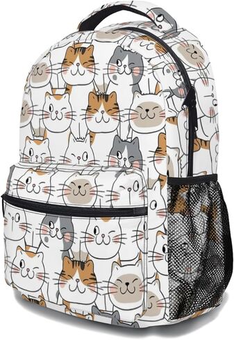Colorful Cute Cat Backpack for Elementary Girls Boys Kids School Backpack, 17.32x5.9x12.59 inches in Saudi Arabia