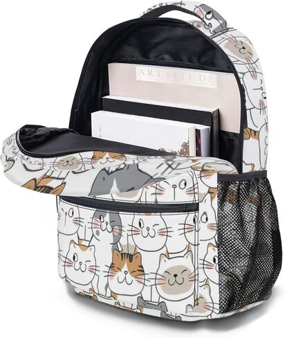 Colorful Cute Cat Backpack for Elementary Girls Boys Kids School Backpack, 17.32x5.9x12.59 inches in Saudi Arabia