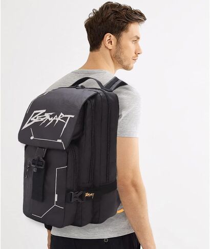 Hiking Outdoor Travel Backpack with Design, Water-Resistant Laptop Daypack Book Bag with Multi-Layer for Men & Woman (Black) in Kuwait