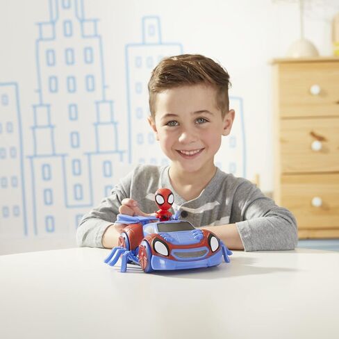 Spidey and His Amazing Friends Marvel Change 'N Go Web-Crawler and Spidey Action Figure, 2-in-1 Vehicle, 4-Inch Figure, for Kids Ages 3 and Up in Saudi Arabia