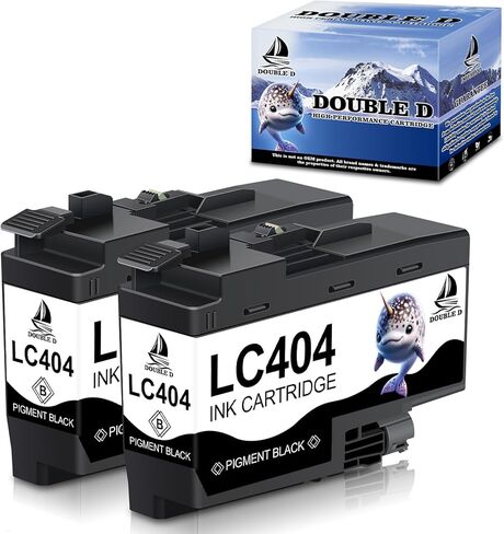 استبدال خراطيش الحبر السوداء المتوافقة LC404 لطابعة Brother LC404 LC404XL BK لطابعة Brother MFC-J1205W، MFC-J1205W XL، MFC-J1215W (2BK، عبوتان) in Kuwait
