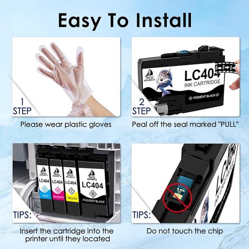 استبدال خراطيش الحبر السوداء المتوافقة LC404 لطابعة Brother LC404 LC404XL BK لطابعة Brother MFC-J1205W، MFC-J1205W XL، MFC-J1215W (2BK، عبوتان) in Kuwait