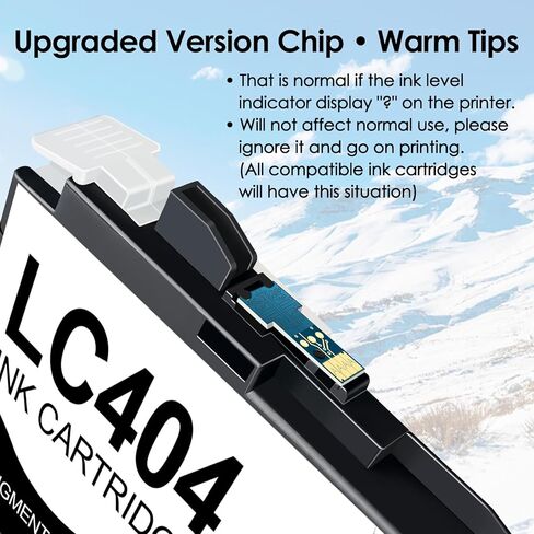 استبدال خراطيش الحبر السوداء المتوافقة LC404 لطابعة Brother LC404 LC404XL BK لطابعة Brother MFC-J1205W، MFC-J1205W XL، MFC-J1215W (2BK، عبوتان) in Kuwait