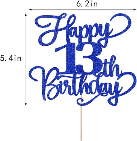 Glitter Happy 17th Birthday Cake Topper,Hello 17，Cheers to 17Years,17th Anniversary Cake Topper， boy girl 17 years old birthday Party Decor (blue) in Kuwait