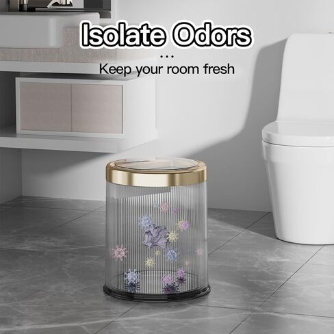 Telescoping Kitchen Trash Can with Lid, 20L/5.3Gal to 45L/12Gal Adjustable Capacity/Height Garbage Can, Plastic Slim and High Trash Bin with Wheels for Bathroom/Bedroom/Living Room/Office, White in Kuwait